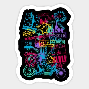 Neon City Stamps Sticker